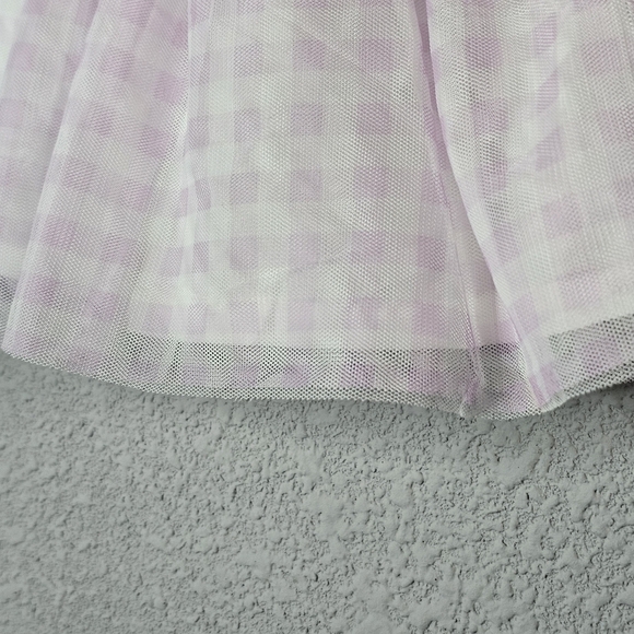 Carters Baby Girl 6 Months Lavender Gingham Tulle Skirt Spring Easter Gold Waist - Picture 3 of 5